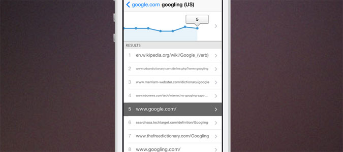 App image: Search results